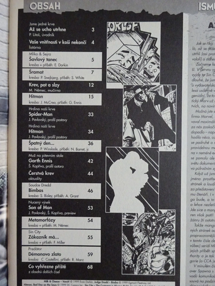 KOMIKS CREW, 12/99, HITMAN, PREDÁTOR, SOUDCE DREDD
