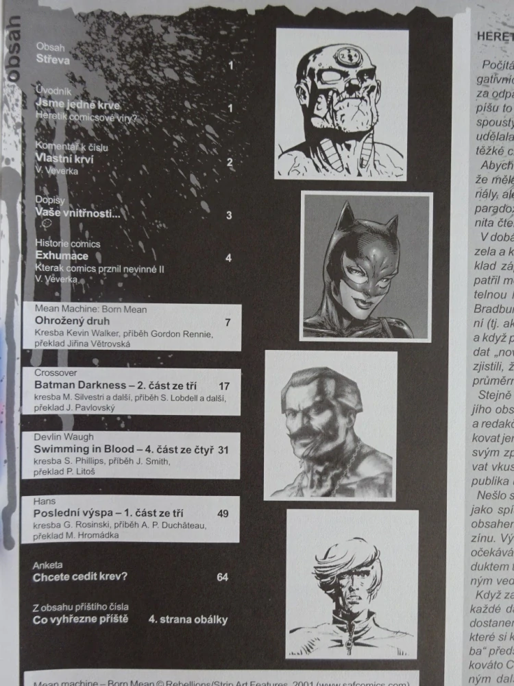 KOMIKS CREW, 18/2001, MEAN MACHINE, BATMAN DARKNESS, DEVLIN WAUGH, HANS