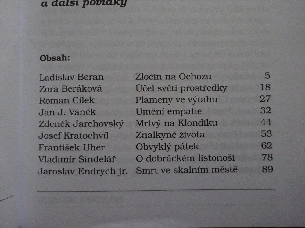 ZLOČIN NA OCHOZU A DALŠÍ POVÍDKY, **an