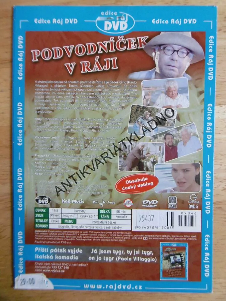 PODVODNÍČEK V RÁJI, DVD FILM