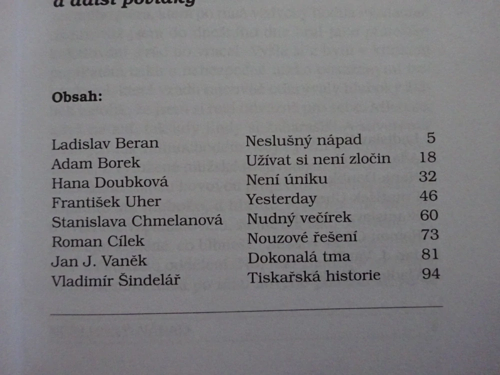 NESLUŠNÝ NÁPAD A DALŠÍ POVÍDKY, **an