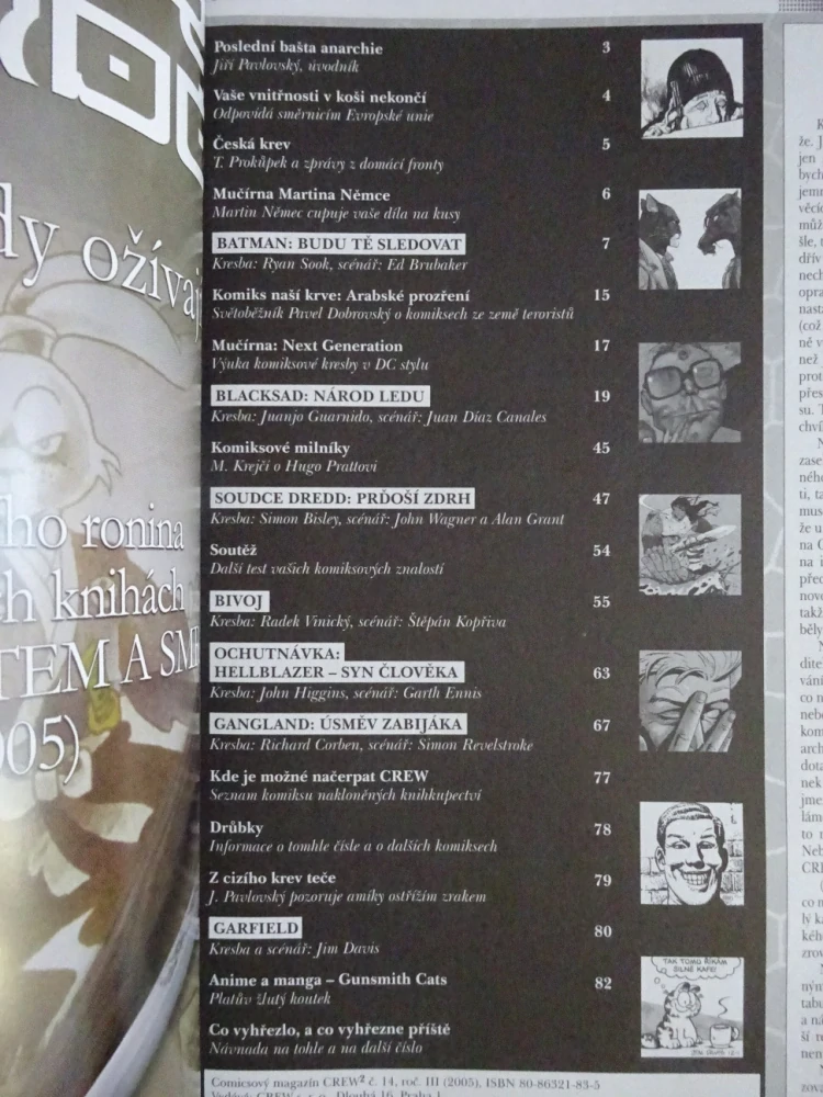 KOMIKS CREW 2, 14/2005, BLACKSAD, BATMAN, SOUDCE DREDD