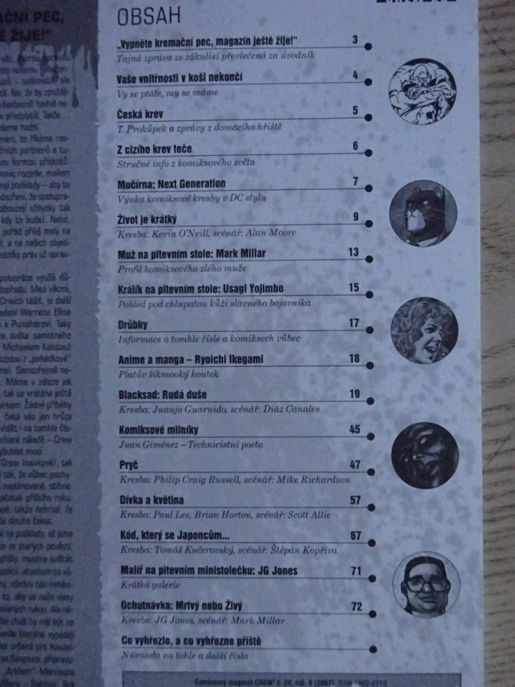 KOMIKS CREW 2, 20/2007, BLACKSAD: RUDÁ DUŠE I., ŽIVOT JE KRÁTKÝ, PRYČ