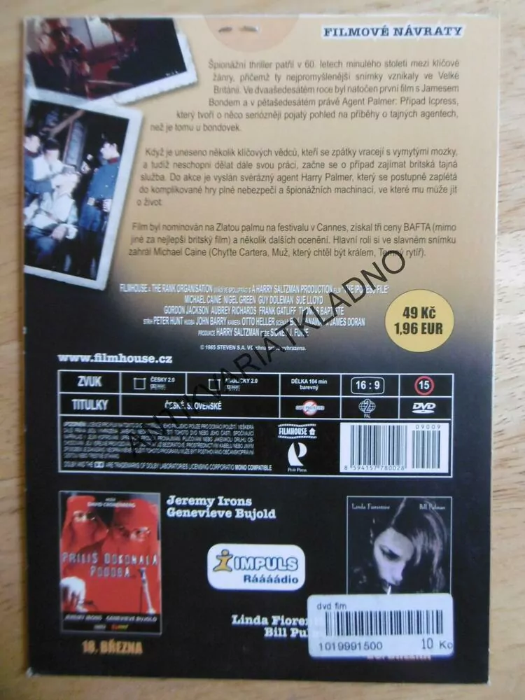 AGENT PALMER, PŘÍPAD IPCRESS, DVD FILM