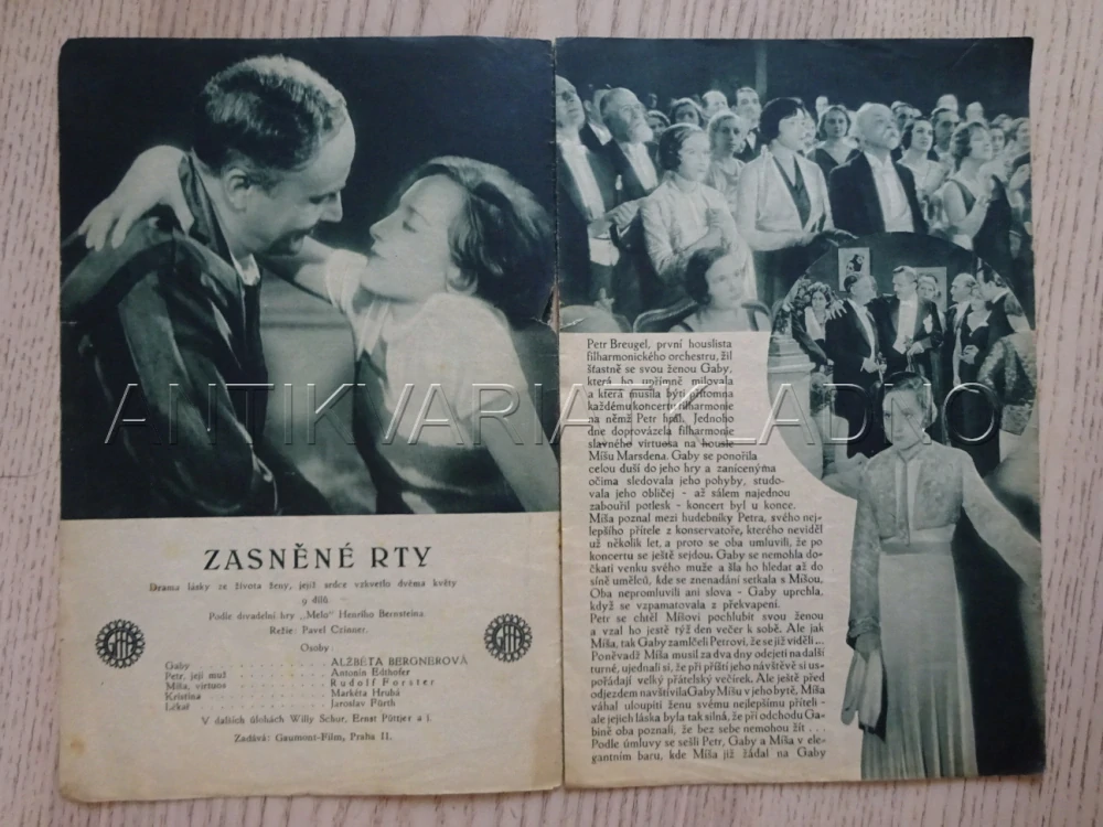 ZASNĚNÉ RTY, A. BERGNEROVÁ, BIO PROGRAM Č. 1, 1933