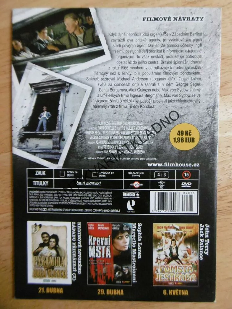 QUILLEROVO MEMORANDUM, DVD FILM