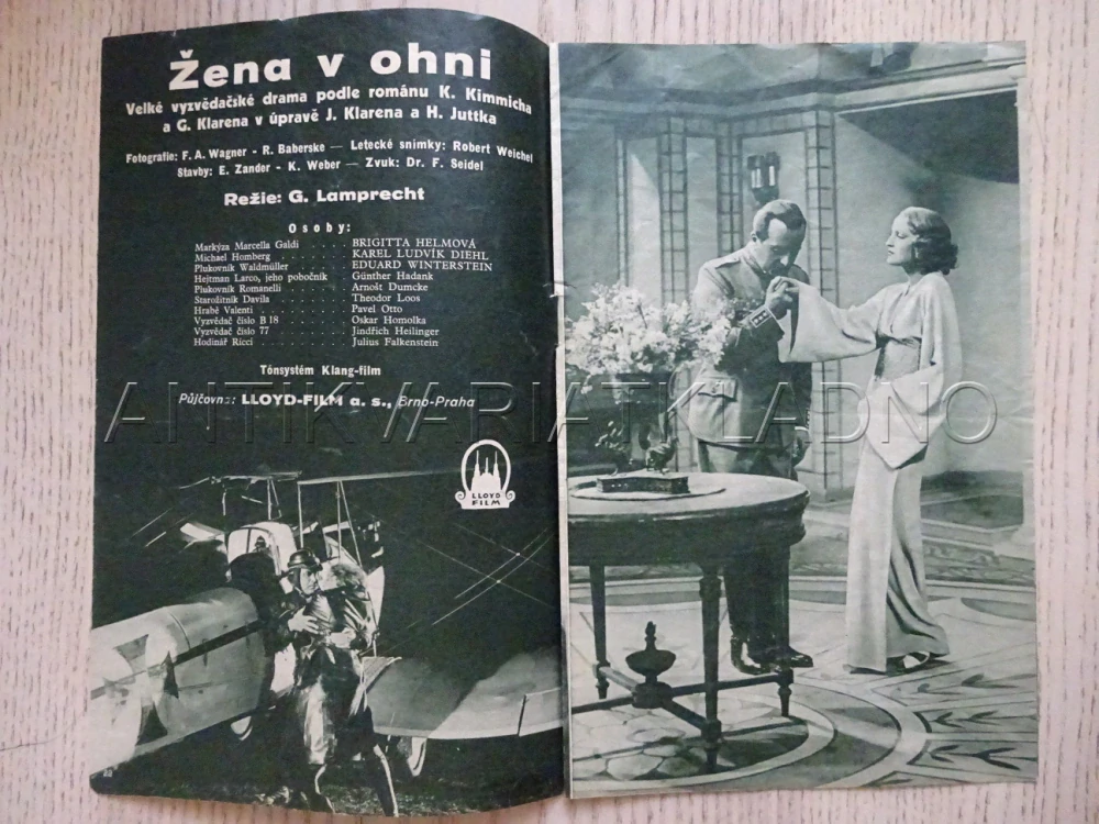 ŽENA V OHNI, B. HELM, BIO PROGRAM Č. 61, 1933