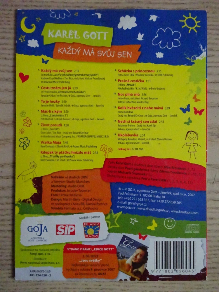 KAREL GOTT, NEJKRÁSNĚJŠÍ POHÁDKOVÉ PÍSNĚ, CD HUDBA