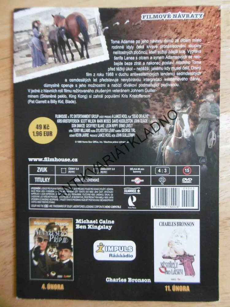 MRTVÝ NEBO ŽIVÝ, DVD FILM