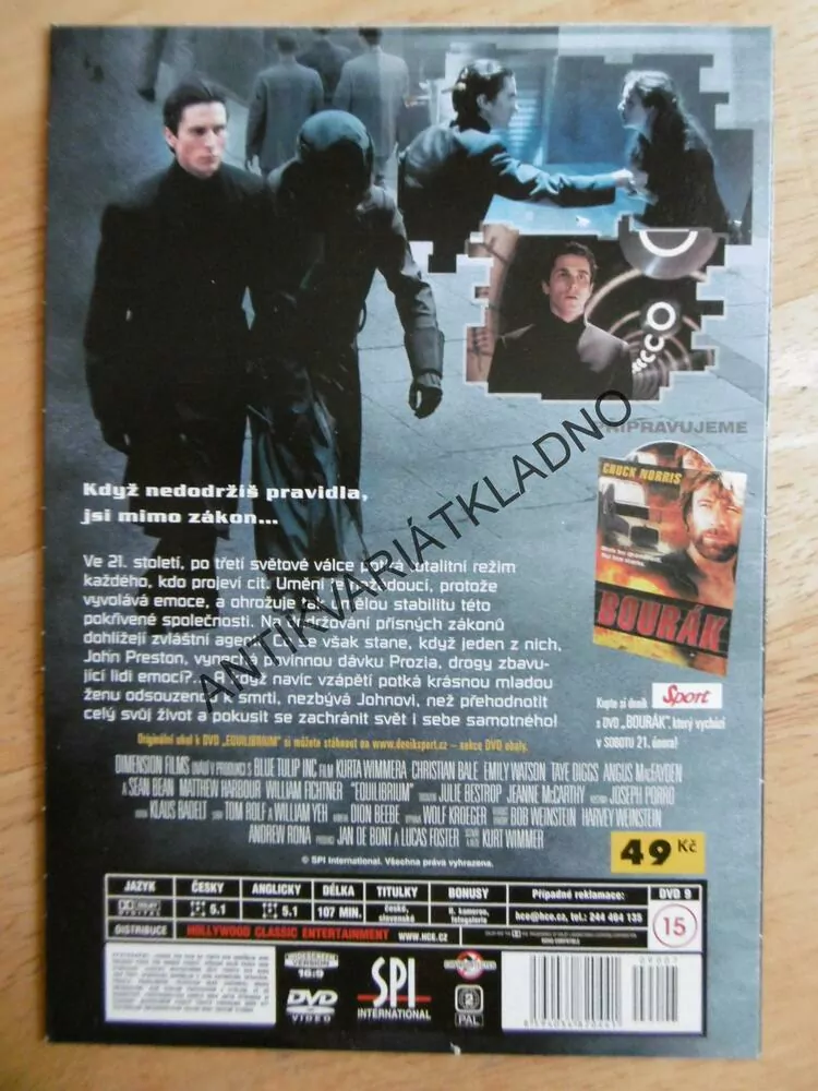 EQUILIBRIUM, CHRISTIAN BALE, TAYE DIGGS, DVD FILM