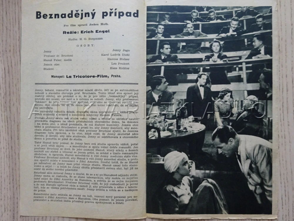 BEZNADĚJNÝ PŘÍPAD, J. JUGO, BIO PROGRAM BEZ ČÍSLA, 1939?