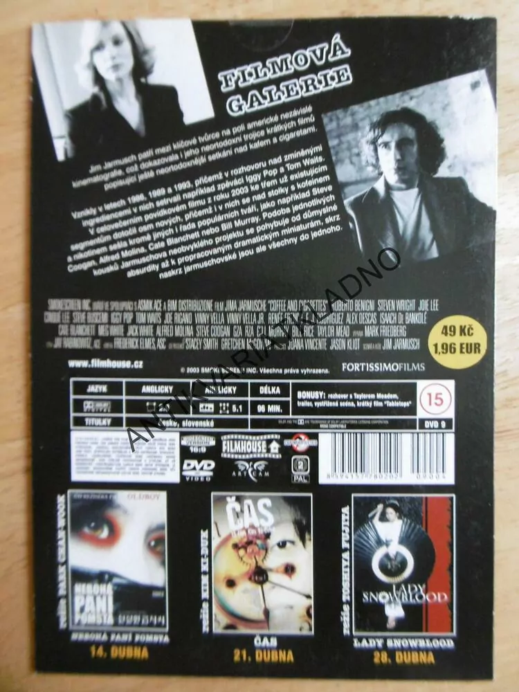KAFE A CIGÁRA, DVD FILM