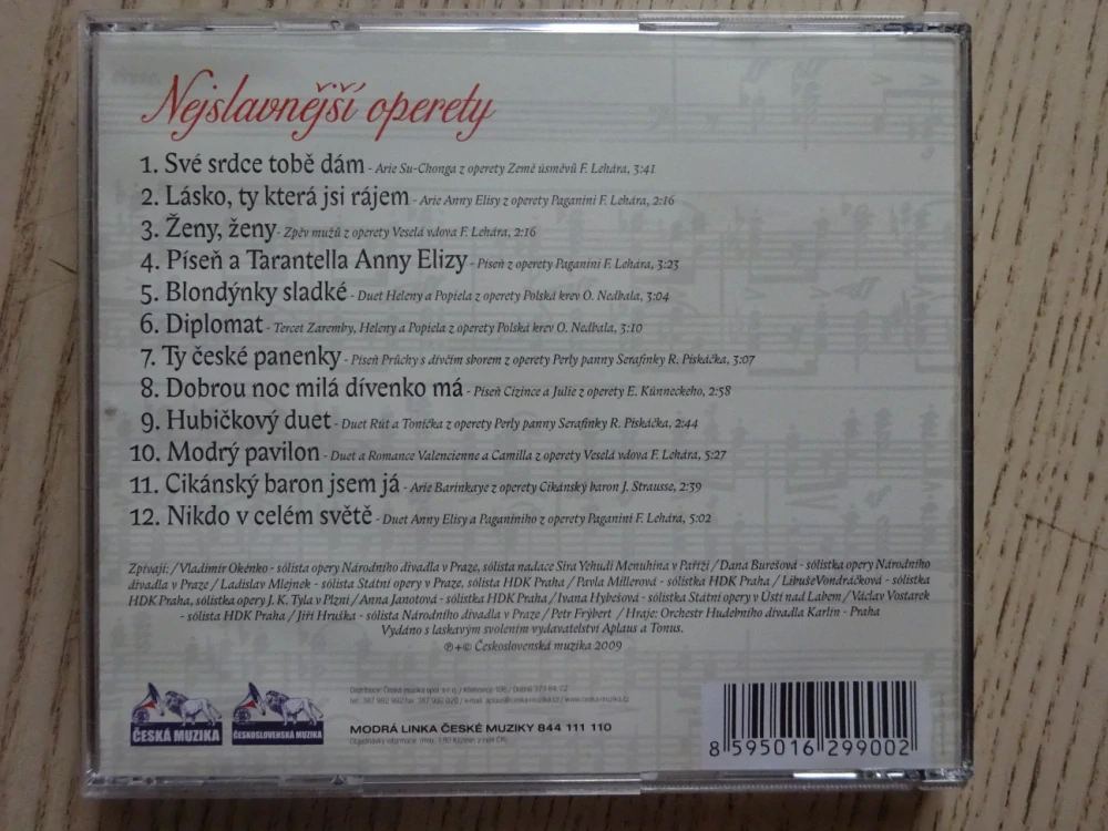 NEJSLAVNĚJŠÍ OPERETY, CD VÁŽNÁ HUDBA