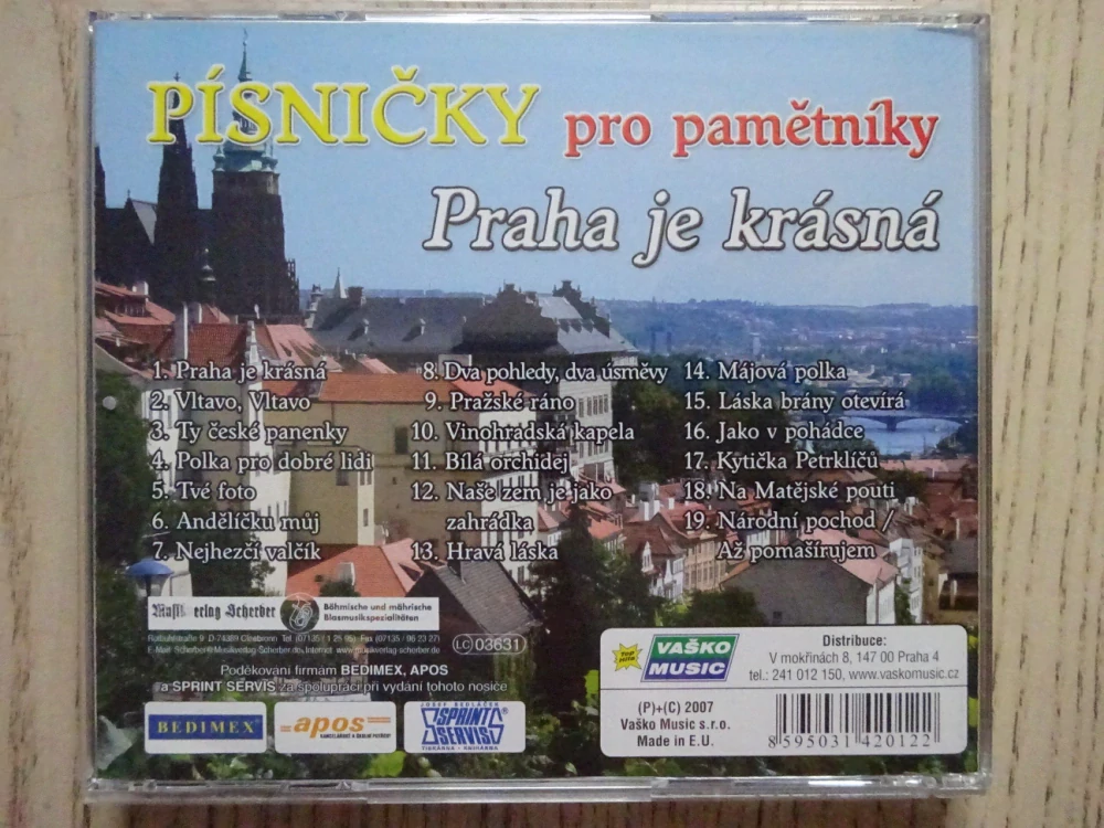 PÍSNIČKY PRO PAMĚTNÍKY, PRAHA JE KRÁSNÁ, CD HUDBA