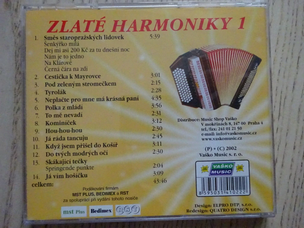 ZLATÉ HARMONIKY 1, CD HUDBA