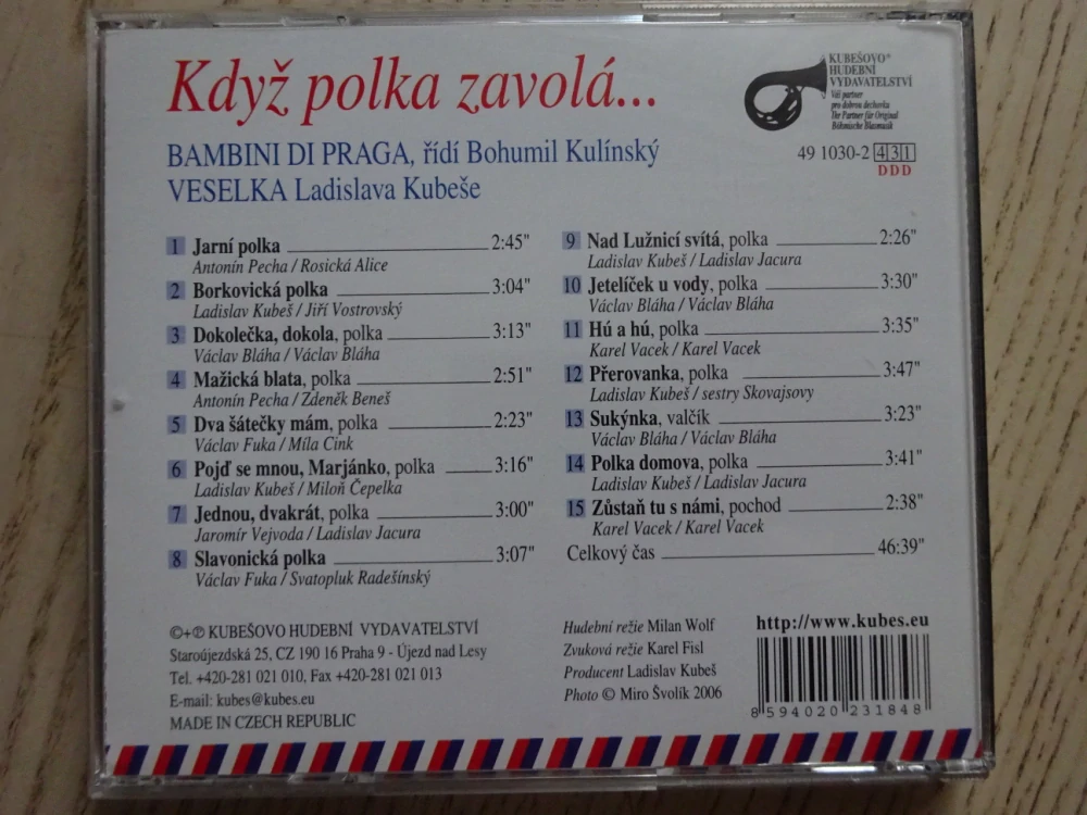 VESELKA LADISLAVA KUBEŠE, KDYŽ POLKA ZAVOLÁ..., CD HUDBA