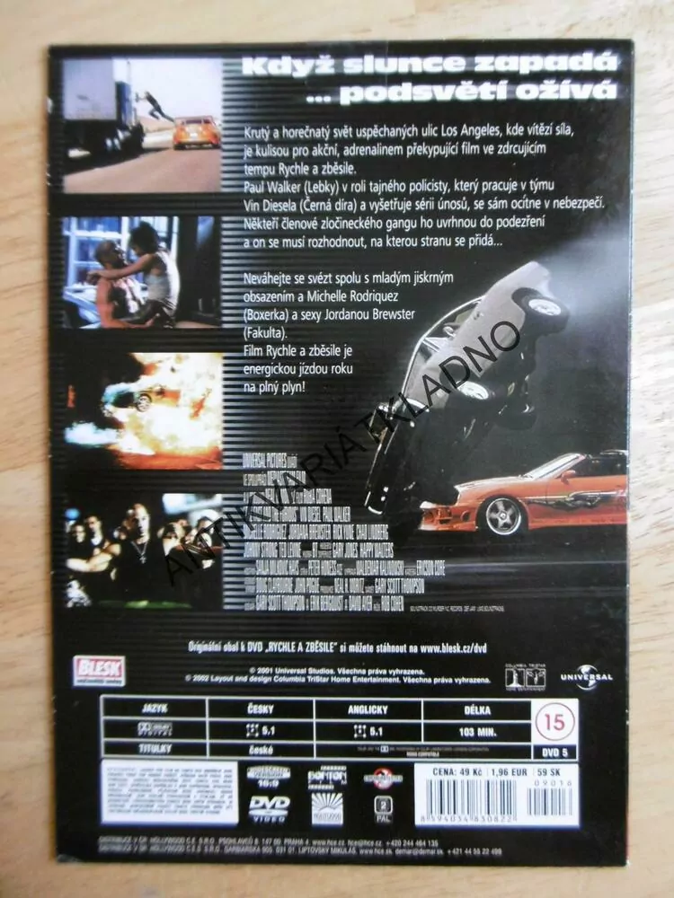 RYCHLE A ZBĚSILE, DVD FILM