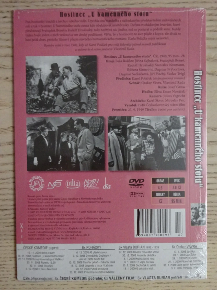 HOSTINEC "U KAMENNÉHO STOLU", S. RAŠILOV, R. HRUŠÍNSKÝ, DVD FILM ČR