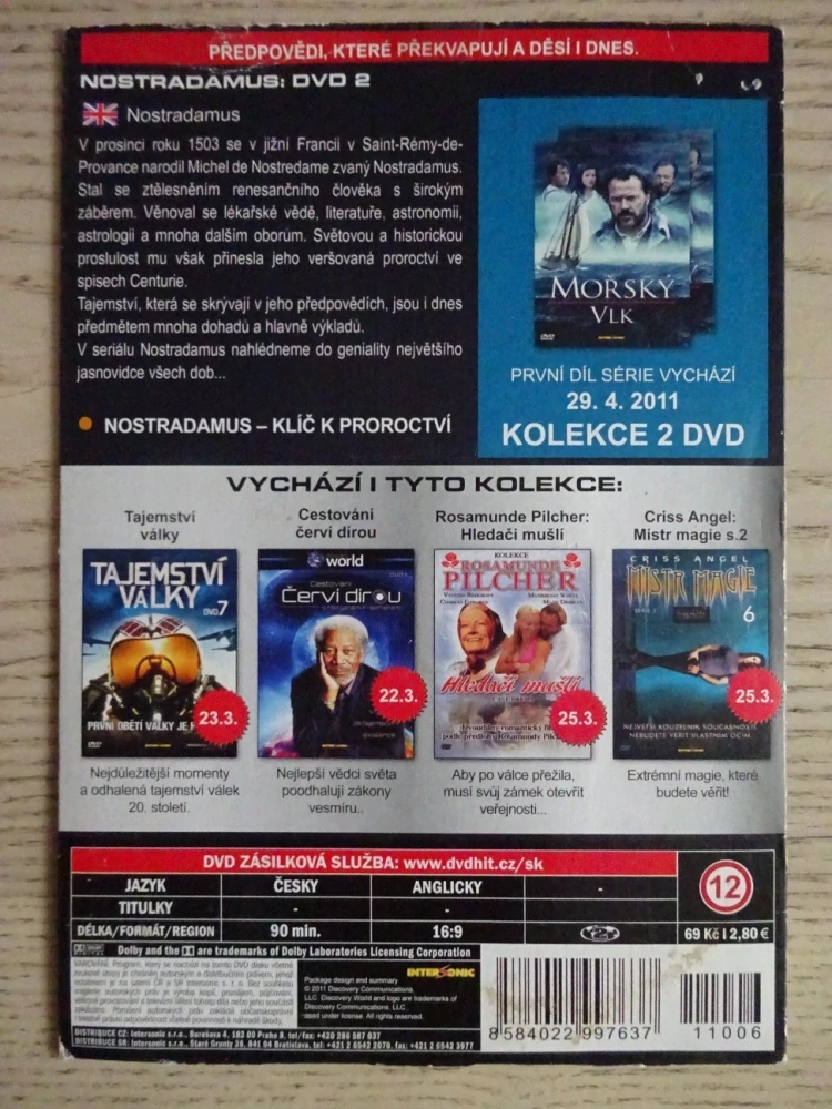 NOSTRADAMUS, PROROCTVÍ ROZLUŠTĚNO, DVD FILM