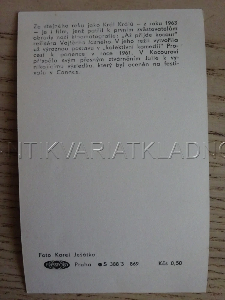 BOHDALOVÁ JIŘINA, FILMOVÁ KARTIČKA