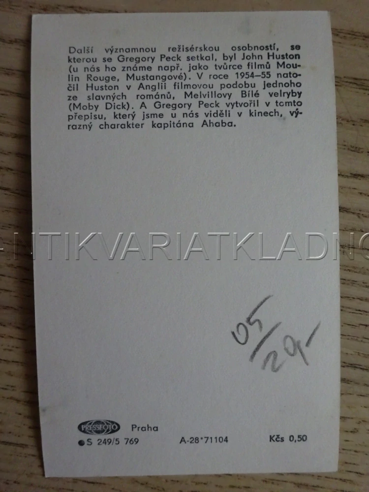 PECK GREGORY, MOBY DICK, FILMOVÁ KARTIČKA