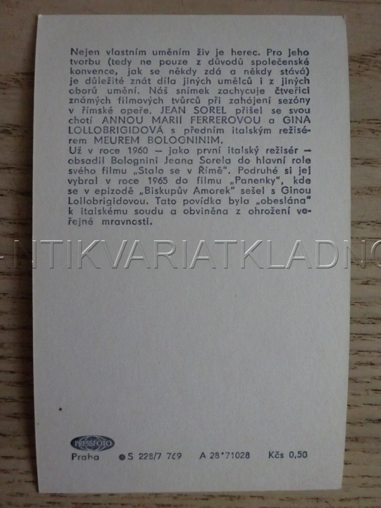 SOREL JEAN, FILMOVÁ KARTIČKA