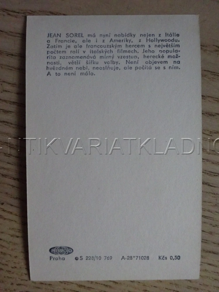 SOREL JEAN, FILMOVÁ KARTIČKA