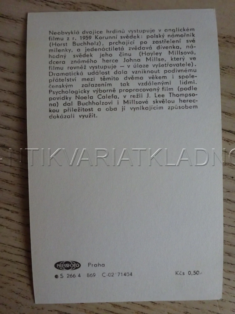 BUCHHOLZ HORST, FILMOVÁ KARTIČKA