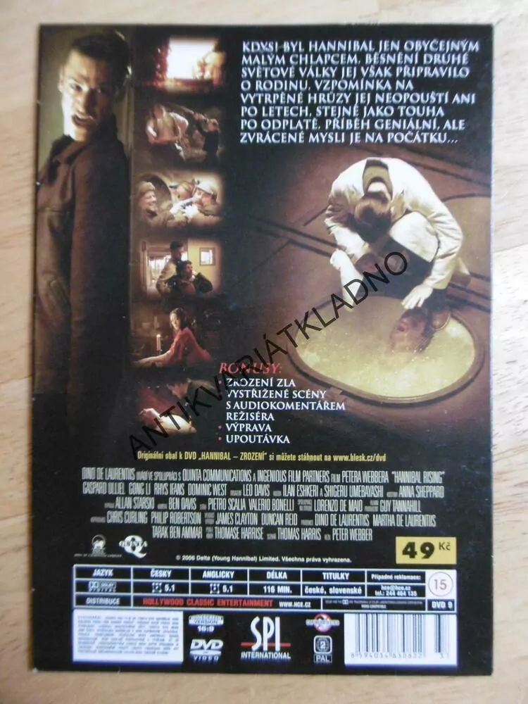 HANNIBAL ZROZENÍ, DVD FILM