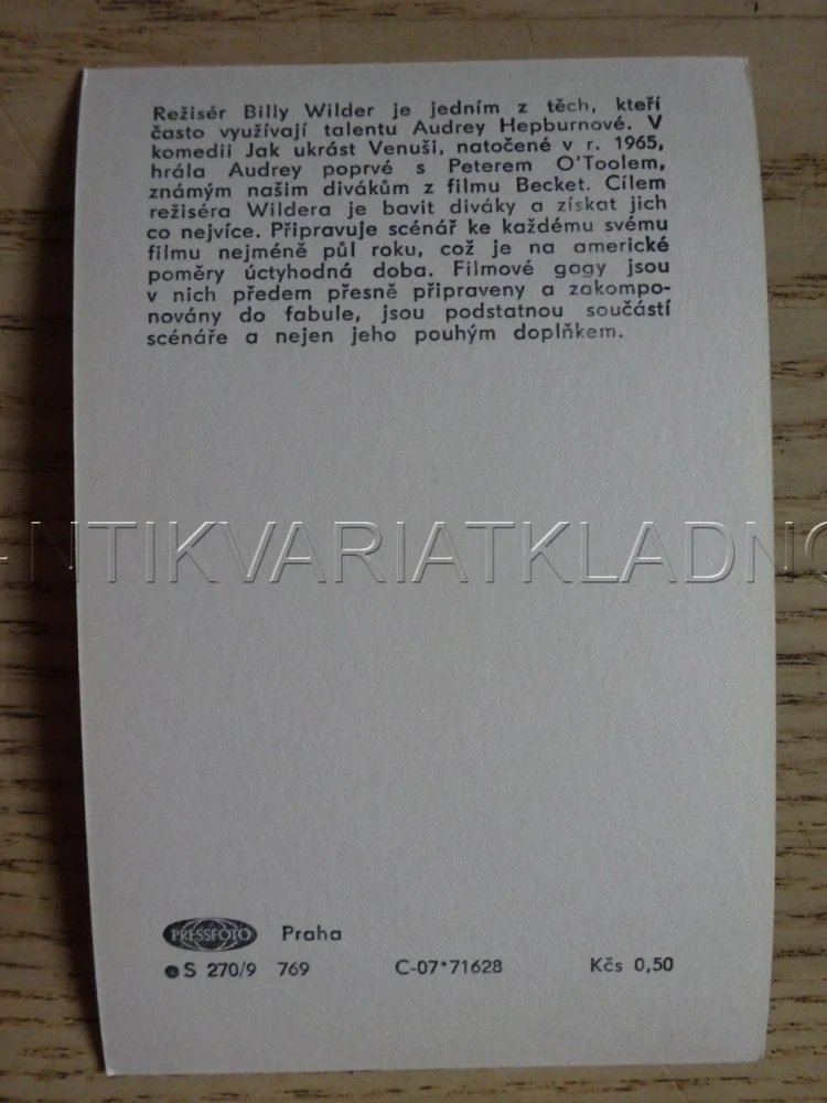 HEPBURN AUDREY, FILMOVÁ KARTIČKA