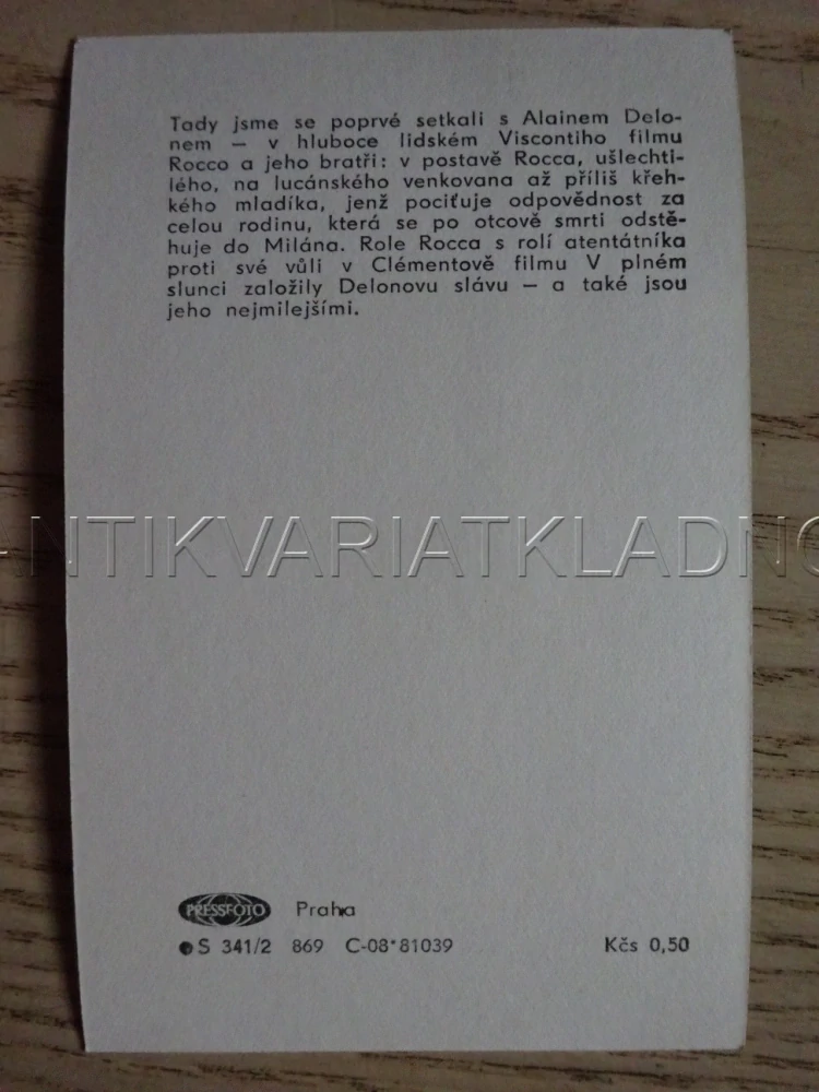 DELON ALAIN, FILMOVÁ KARTIČKA