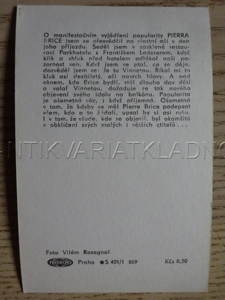 PRICE PIERRE, FILMOVÁ KARTIČKA
