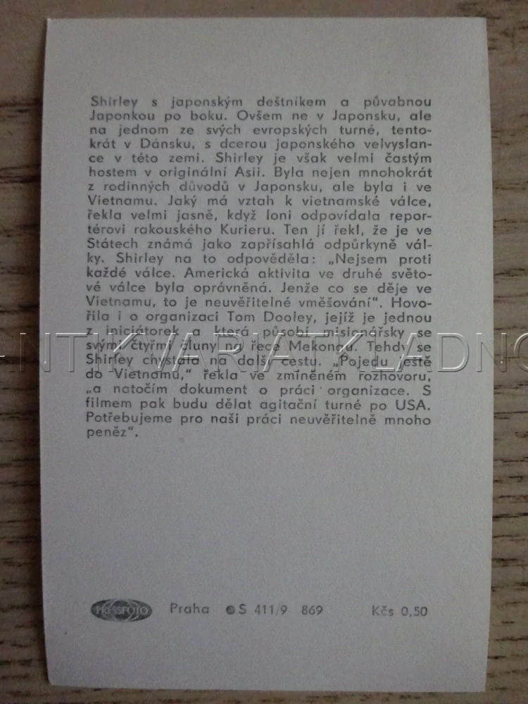 MACLAINE SHIRLEY, FILMOVÁ KARTIČKA