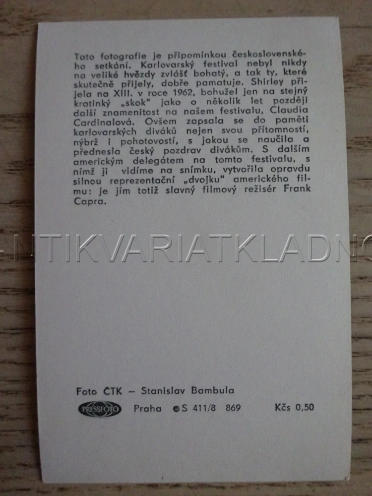 MACLAINE SHIRLEY, CAPRA FRANK, FILMOVÁ KARTIČKA