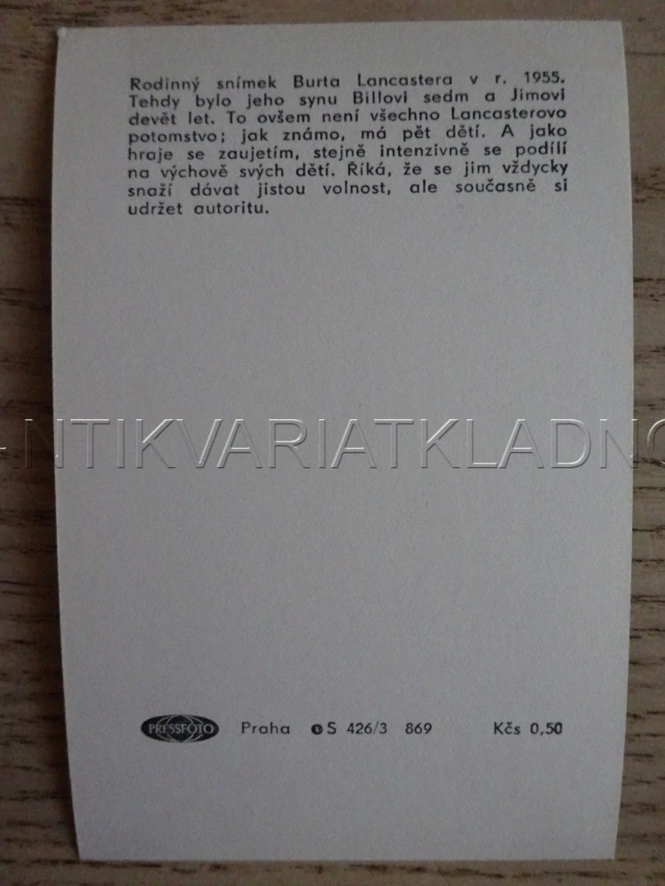 LANCASTER BURT, FILMOVÁ KARTIČKA