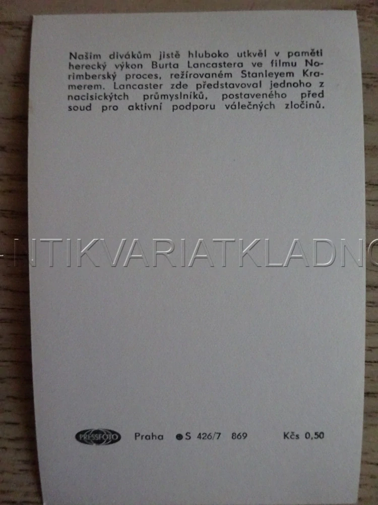 LANCASTER BURT, FILMOVÁ KARTIČKA