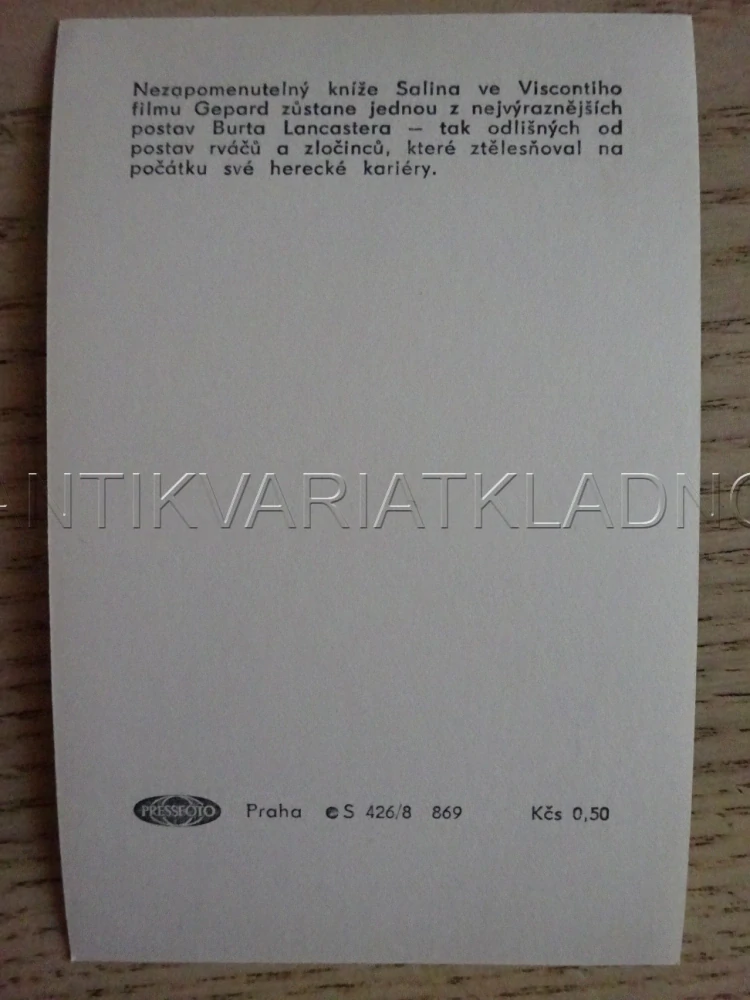 LANCASTER BURT, FILMOVÁ KARTIČKA