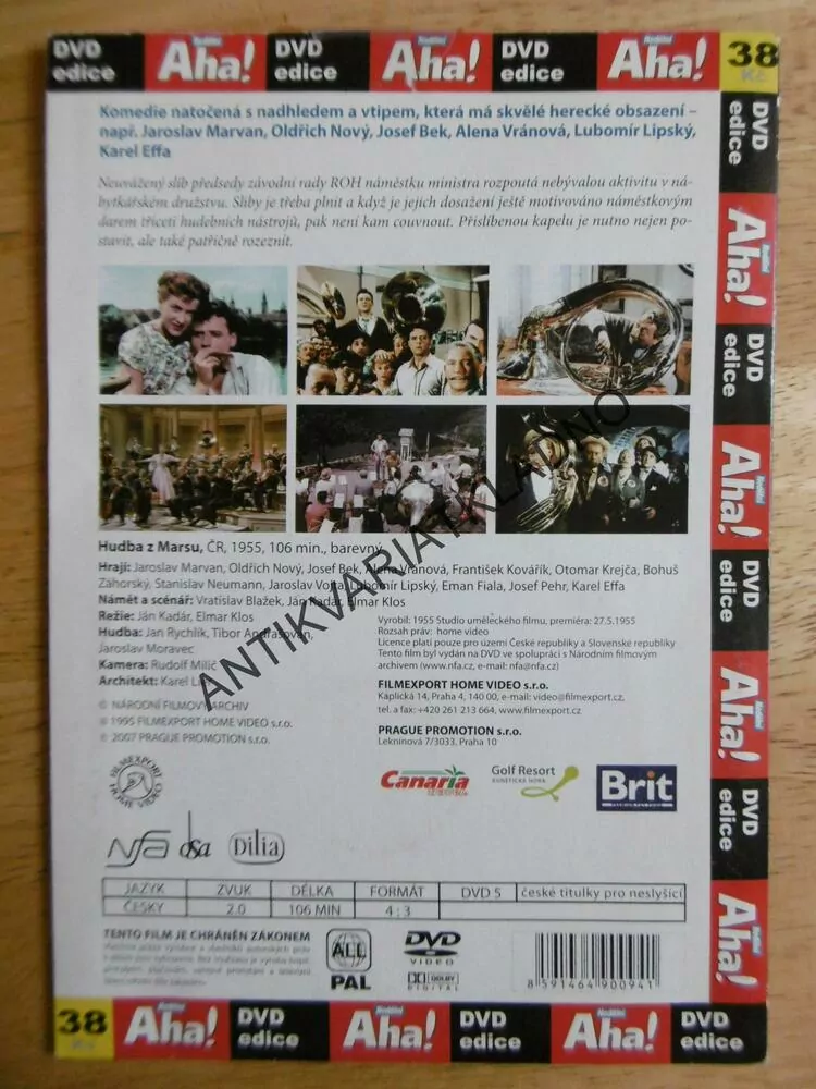 HUDBA Z MARSU, MARVAN, OLDŘICH NOVÝ, DVD FILM