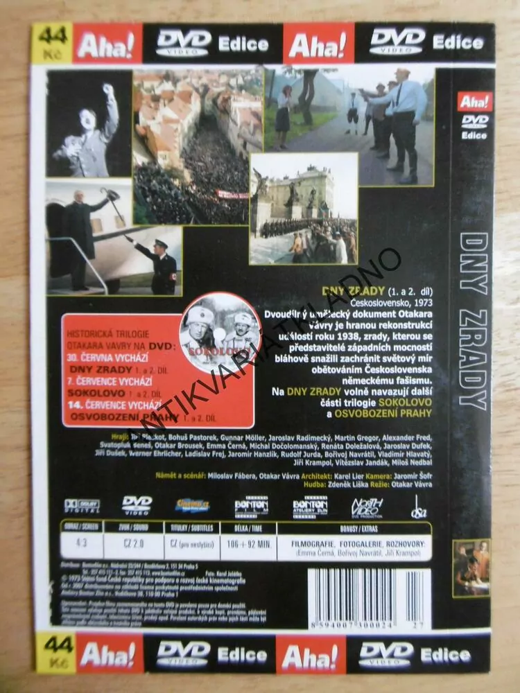 DNY ZRADY, DVD FILM