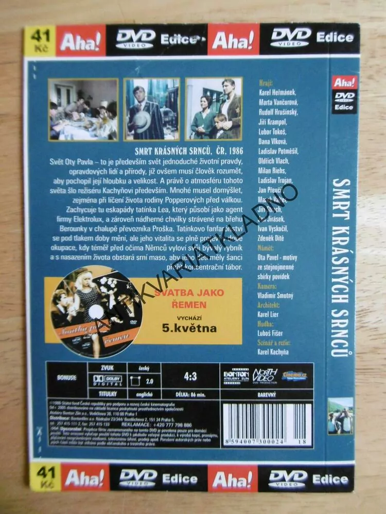 SMRT KRÁSNÝCH SRNCŮ, DVD FILM