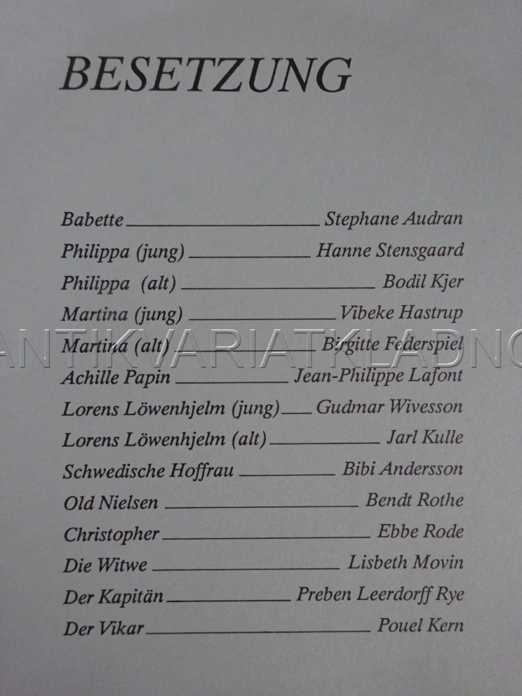 BABETTINA HOSTINA, S. AUDRAN, NĚMECKY, PROGRAM