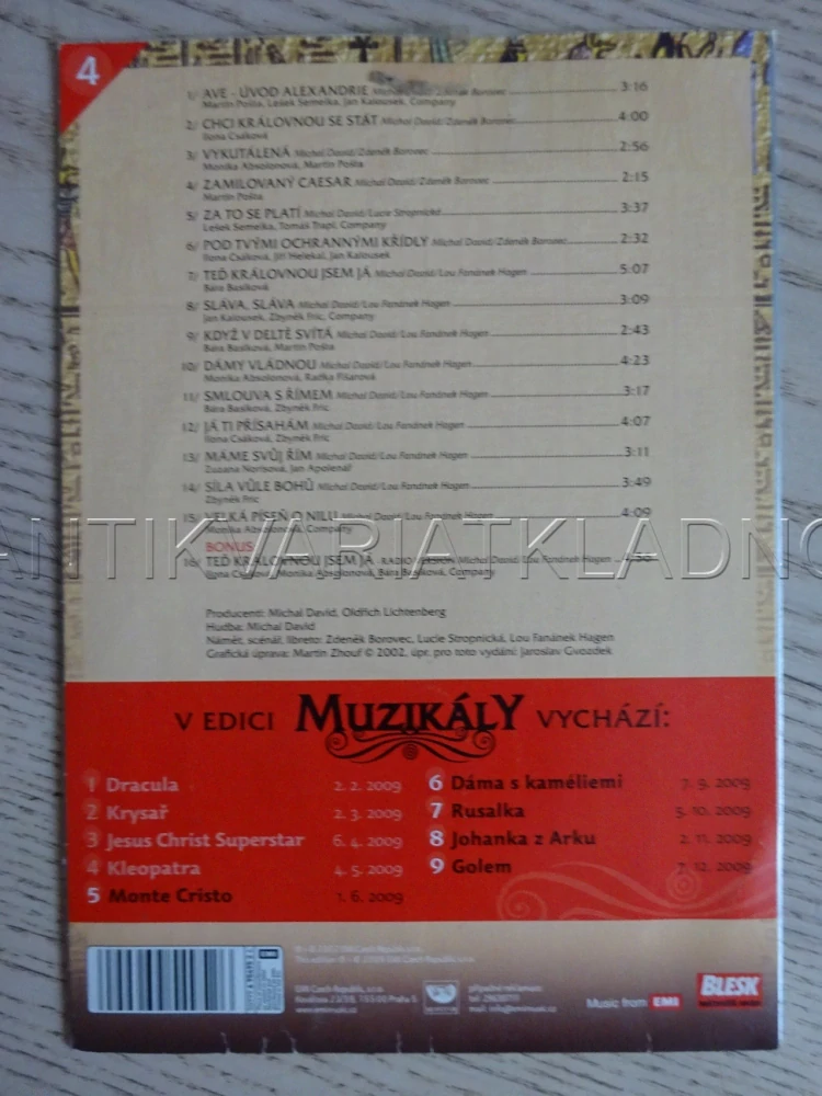 KLOPATRA, MUZIKÁL, CD HUDBA