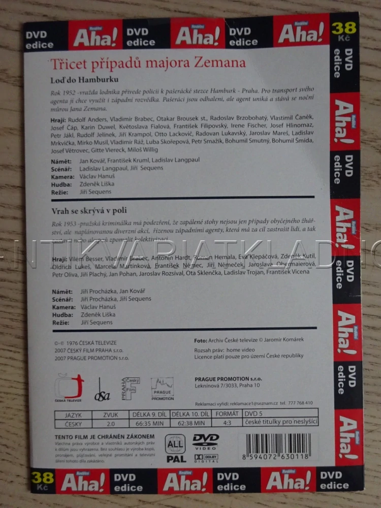 TŘICET PŘÍPADŮ MAJORA ZEMANA, DÍL Č. 9-10, DVD FILM