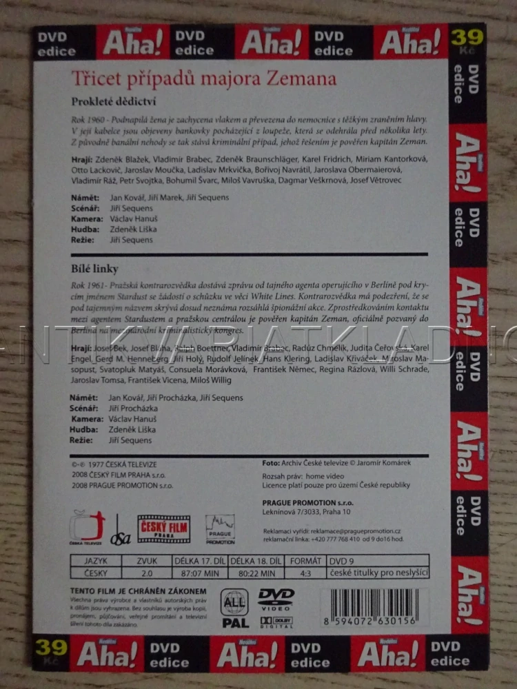 TŘICET PŘÍPADŮ MAJORA ZEMANA, DÍL Č. 17-18, DVD FILM