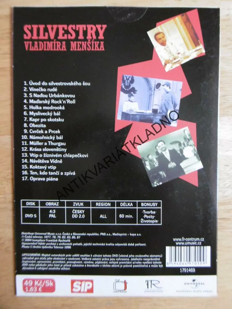 SILVESTRY VLADIMÍRA MENŠÍKA, DVD FILM