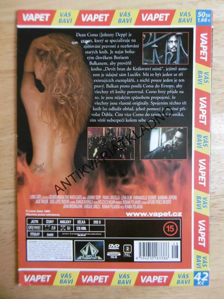 DEVÁTÁ BRÁNA, DVD FILM