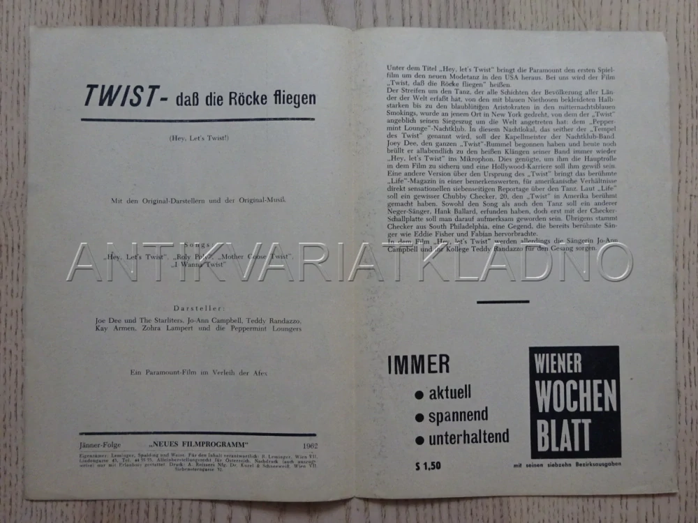HEY, LET'S TWIST!, J. DEE, NĚMECKY, BIO PROGRAM