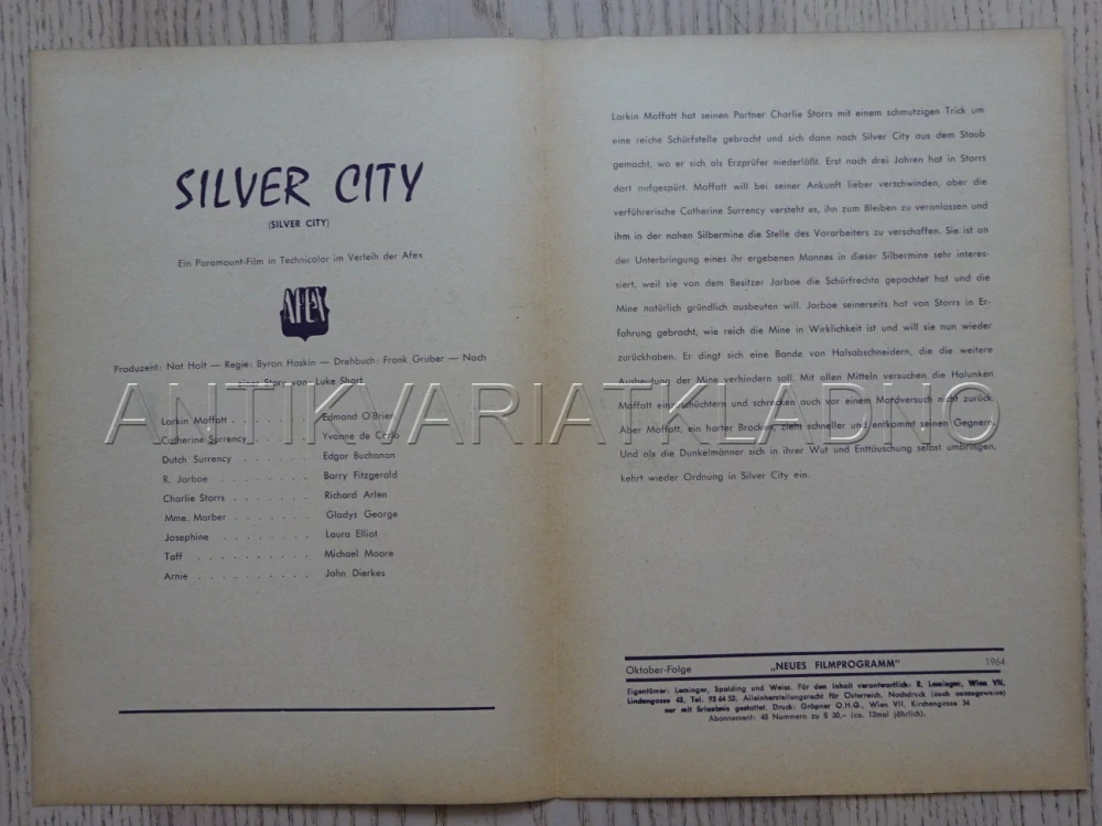 SILVER CITY, M. MOORE, NĚMECKY, BIO PROGRAM
