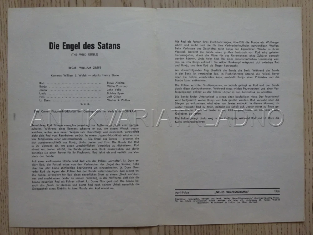 THE WILD REBELS, S. ALAIMO, NĚMECKY, BIO PROGRAM