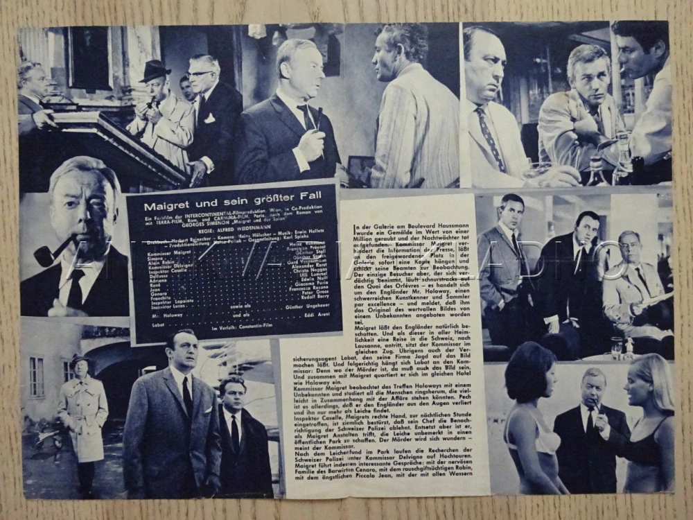 NEJVĚTŠÍ PŘÍPAD KOMISAŘE MAIGRETA, E. ARENT, NĚMECKY, BIO PROGRAM